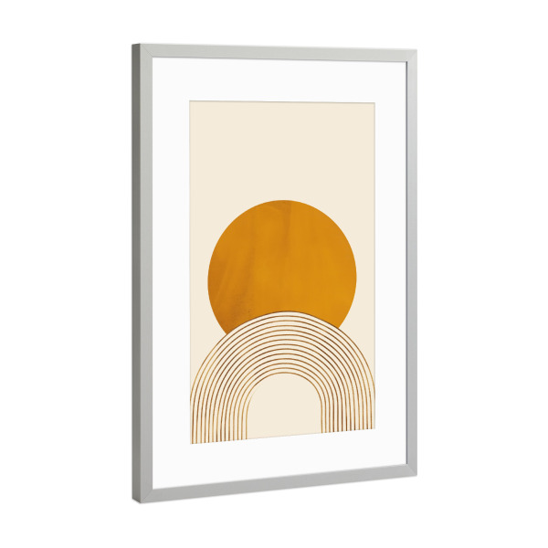 Poster mit Rahmen Silber "Abstrakter Boho G" artboxONE - Abstrakt,Geometrie