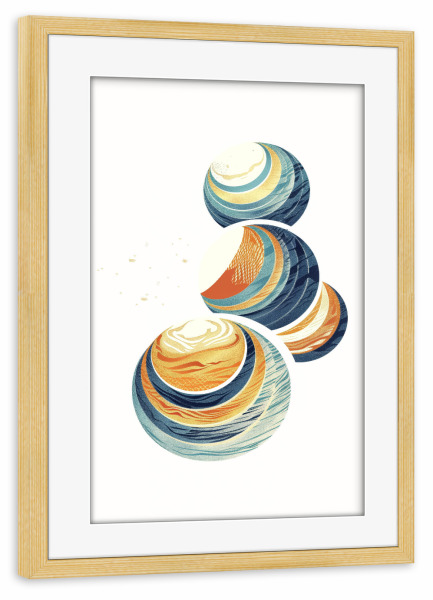 Poster mit Rahmen kiefer "Abstrakte Boho-Kreise" artboxONE - Abstrakt,Geometrie