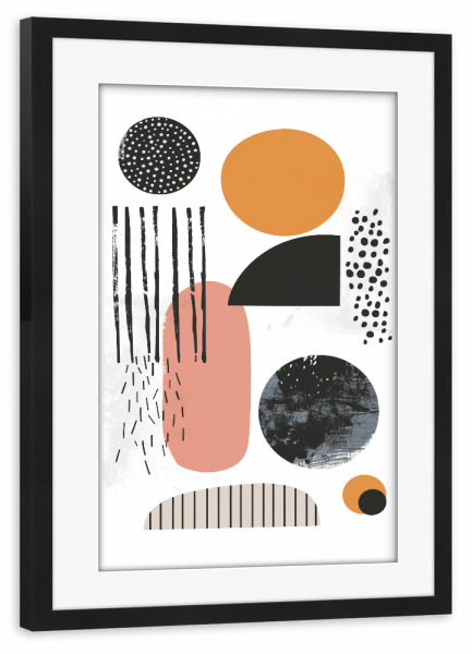 Poster mit Rahmen schwarz "Abstrakter Boho D" artboxONE - Abstrakt,Geometrie