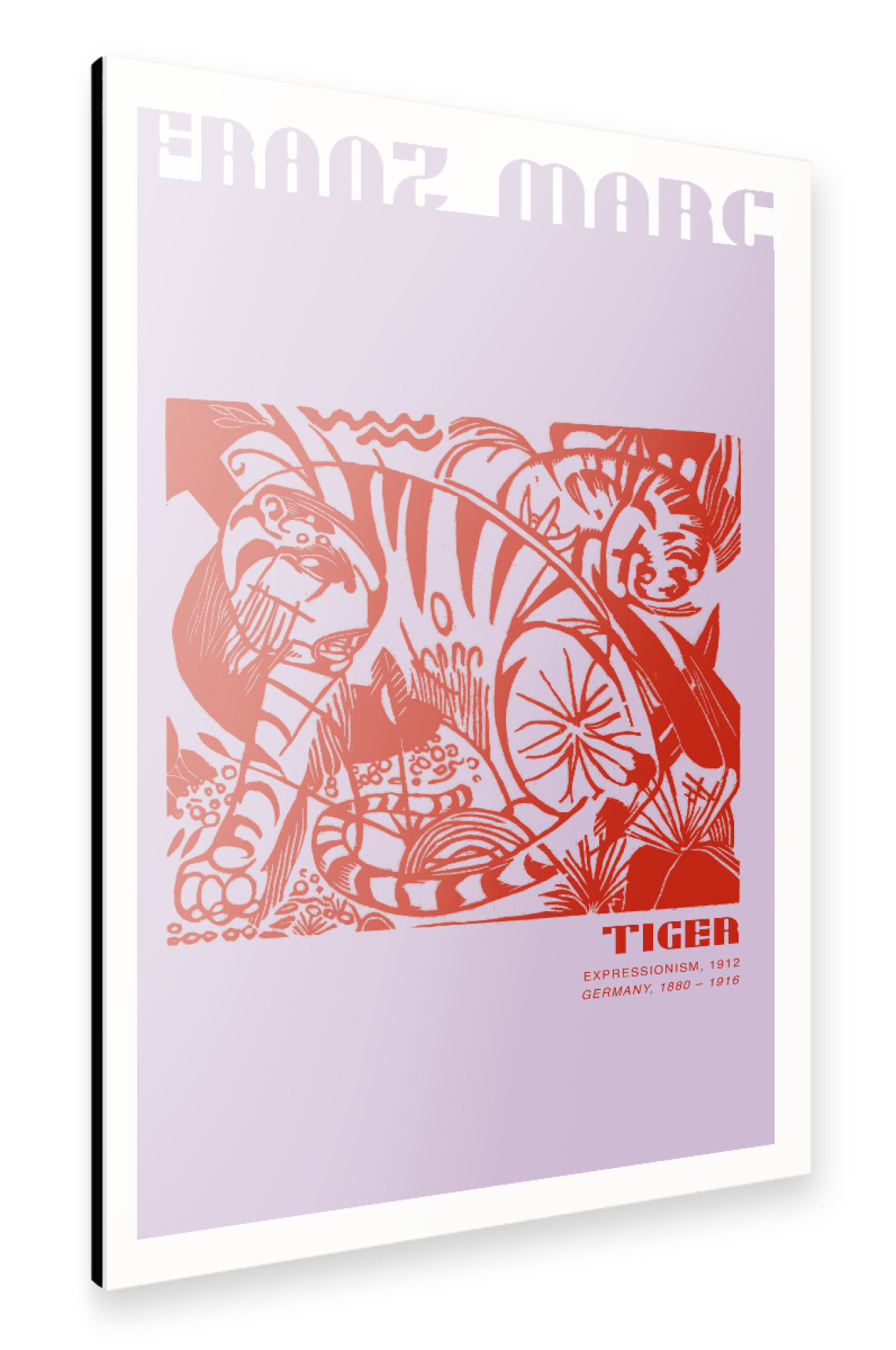 Alu-Dibond "Marc - Tiger - Violett" 30x20 cm artboxONE
