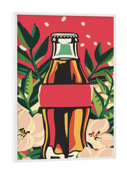 Poster mit weißem Rahmen "Soda floral illustration" artboxONE - Floral,Abstrakt - Illustration,Coca cola,Floral,Flowers,Fantasy,Magical