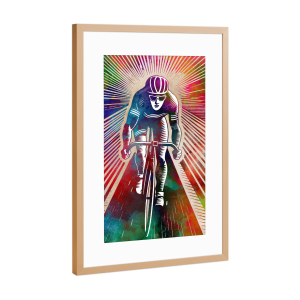 Poster mit Rahmen Kupfer "Fahrradsport Sport E" artboxONE - Sport,Sport / Sommerspiele - Fahrrad,Fahrrad,Sport,Radfahren