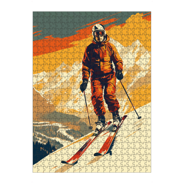 artboxONE Puzzle "Alpine Skiing Retro (matart)" artboxONE - Sport - Alpinski,Skifahren,Skifahrer,Ski,Sport,Schnee,Vintage,Retro - Bild alpinski