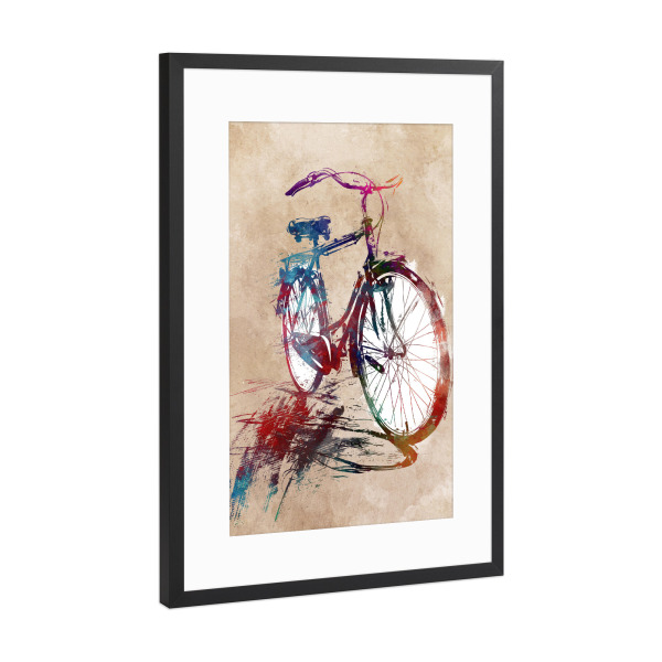 Poster mit Rahmen Schwarz (Metallic) "Fahrradsport Sport D" artboxONE - Sport,Sport / Sommerspiele - Sport,Biker,Fahrrad,Radfahren