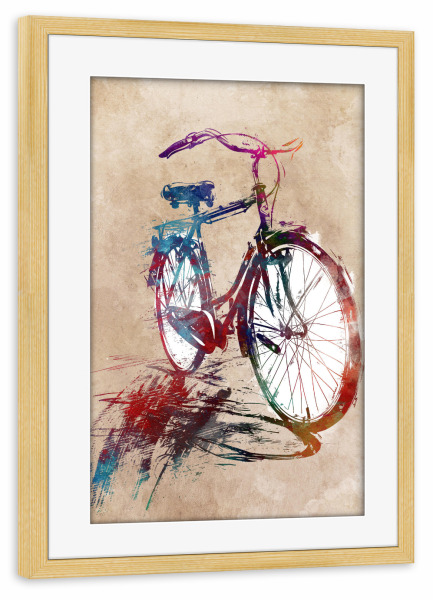Poster mit Rahmen kiefer "Fahrradsport Sport D" artboxONE - Sport,Sport / Sommerspiele - Sport,Biker,Fahrrad,Radfahren