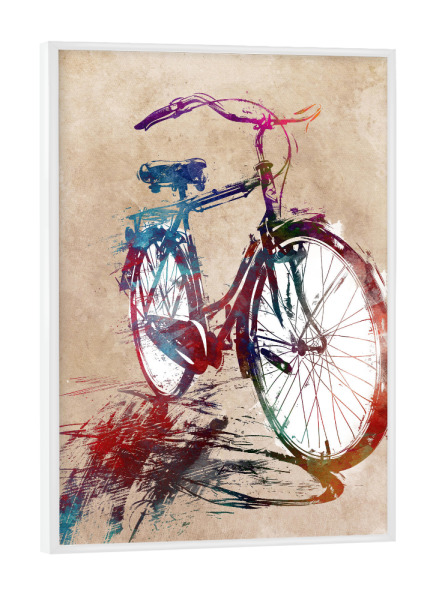 Poster mit weißem Rahmen "Fahrradsport Sport D" artboxONE - Sport,Sport / Sommerspiele - Sport,Biker,Fahrrad,Radfahren