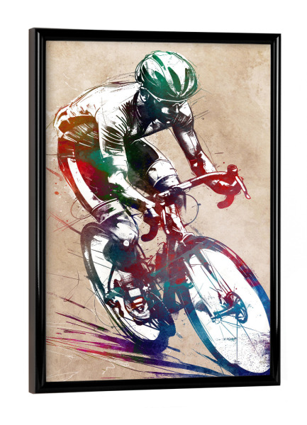 Poster mit schwarzem Rahmen "Fahrradsport Sport B" artboxONE - Sport,Sport / Sommerspiele - Sport,Fahrrad,Fahrrad,Radfahren,Illustration