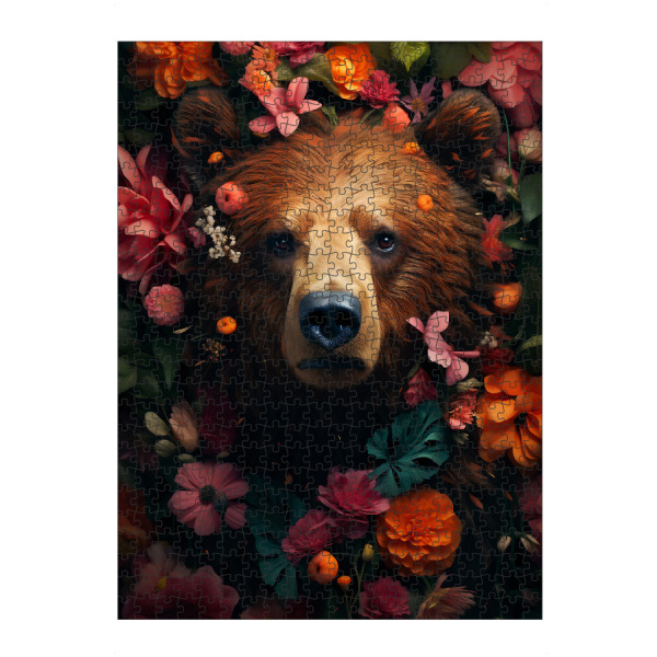 artboxONE Puzzle "Bear Flowers 2 (matart)" artboxONE - Floral,Tiere - Bär,Bären,Grizzly,Tier,Tiere,Natur,Wild,Blumen - Bild bär