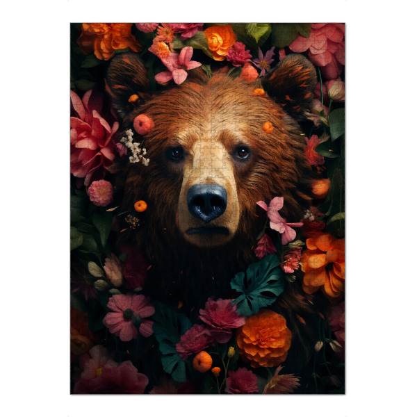 Puzzle Ravensburger "Bear Flowers 2 (matart)" artboxONE - Floral,Tiere - Bär,Bären,Grizzly,Tier,Tiere,Natur,Wild,Blumen - Bild bär