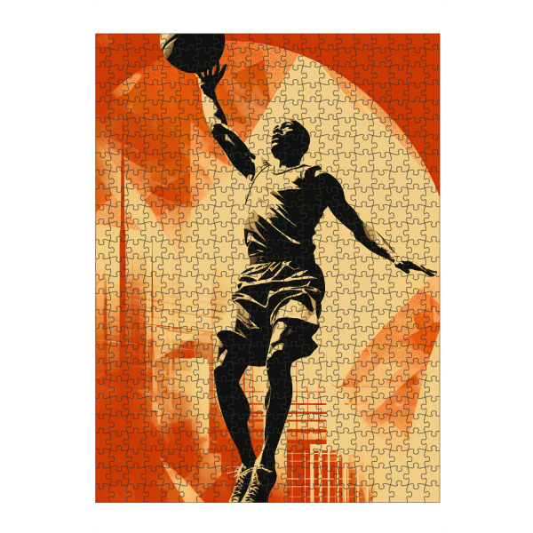 Puzzle Ravensburger "Basketball Vintage Retro" artboxONE - Sport - Basketball,Korb,Ball,Basketballspieler,Spieler,Team,Sport,Vintage,Retro