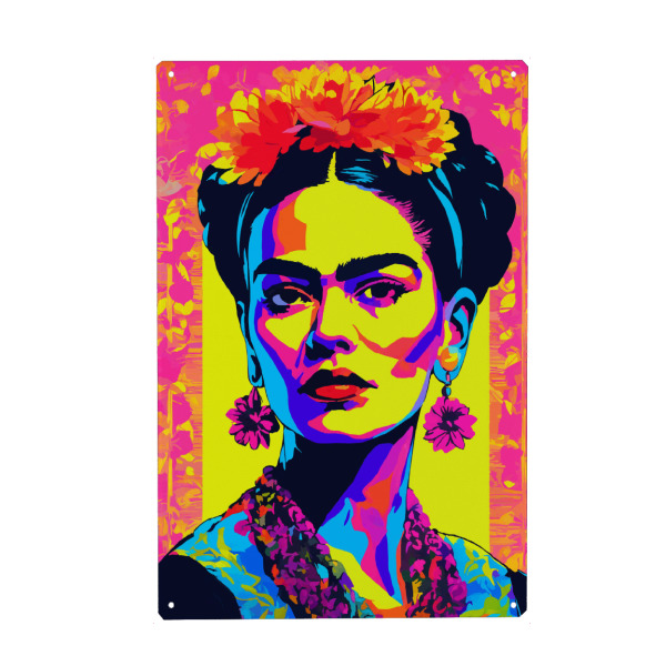 Holzbild "Frida kahlo colorful pop art" artboxONE - Floral,Menschen