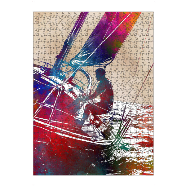 Puzzle Ravensburger "Yacht-Rennboote T" artboxONE - Sport,Sport / Sommerspiele - Yacht,Rennen,Boote,Sport,Aquarell,Malerei - Bild yacht