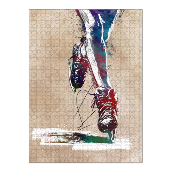 Puzzle Ravensburger "Eiskunstlauf Sportkunst B" artboxONE - Sport,Sport / Motivation - Eislaufen,Eiskunstlauf,Winter,Sport,Illustration