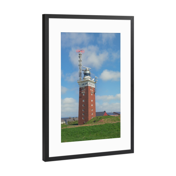 Poster mit Rahmen Schwarz (Metallic) "Leuchtturm Helgoland" artboxONE - Reise,Architektur,Reise / Strand und Meer