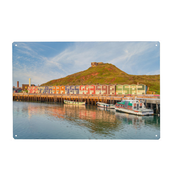 Metall Poster "Hummerbuden auf Helgoland" artboxONE - Reise,Architektur,Reise / Strand und Meer