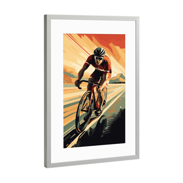 Poster mit Rahmen Silber "Triathlon Vintage Retro 2 (matart)" artboxONE - Sport