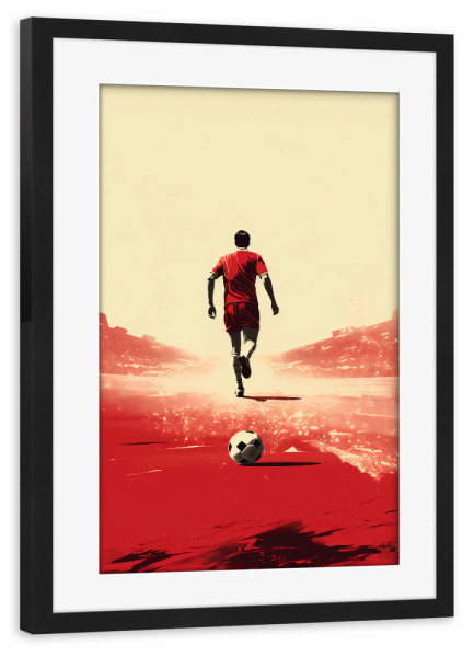 Poster mit Rahmen schwarz "Football Vintage Retro 5 (matart)" artboxONE - Sport / Fußball