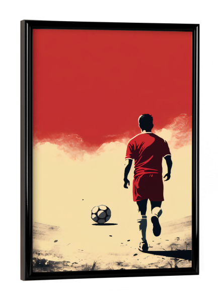 Poster mit schwarzem Rahmen "Football Vintage Retro 4 (matart)" artboxONE - Sport / Fußball