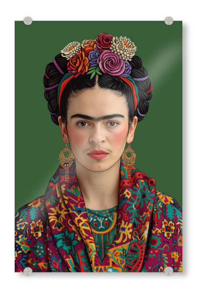 Acrylglasbild "Frida Klassisch-Elegant-grün" artboxONE - Floral,Menschen,Fashion