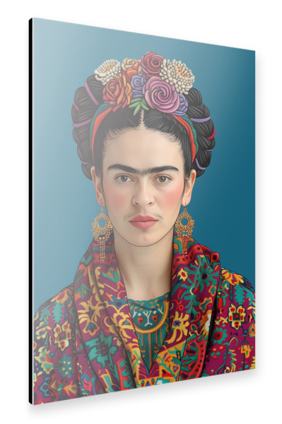 Alu-Dibond "Frida Klassisch-Elegant-blau" 30x20 cm artboxONE