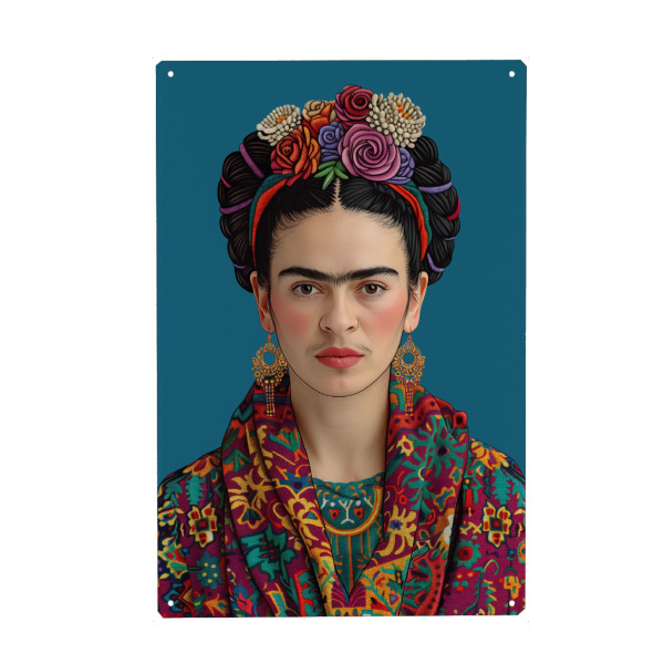 Holzbild "Frida Klassisch-Elegant-blau" artboxONE - Floral,Menschen,Fashion