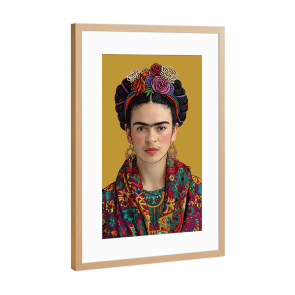 Poster mit Rahmen Kupfer "Frida Klassisch-Elegant" artboxONE - Floral,Menschen,Fashion