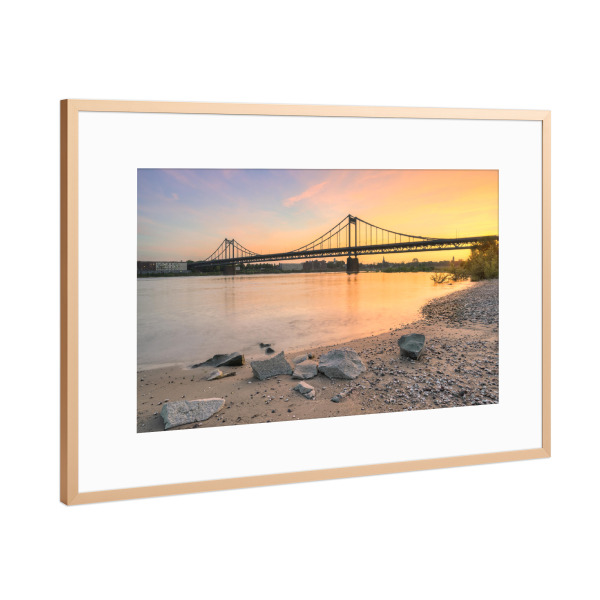 Poster mit Rahmen Kupfer "Rheinbrücke in Krefeld-Uerdingen" artboxONE - Städte,Reise,Architektur