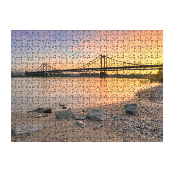 Puzzle Ravensburger "Rheinbrücke in Krefeld-Uerdingen" artboxONE - Städte,Reise,Architektur