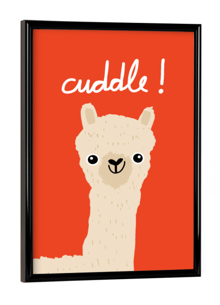 Poster mit schwarzem Rahmen "Kuscheln wir!" artboxONE - Für Kinder,Tiere