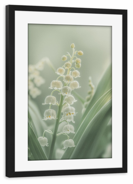 Poster mit Rahmen schwarz "Pastell Maiglöckchen" artboxONE - Natur,Floral