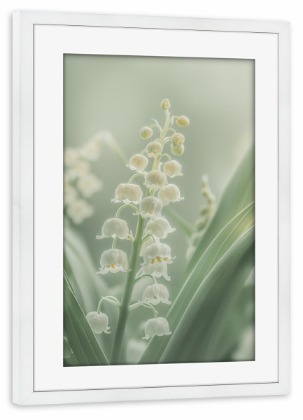 Poster mit Rahmen weiß "Pastell Maiglöckchen" artboxONE - Natur,Floral
