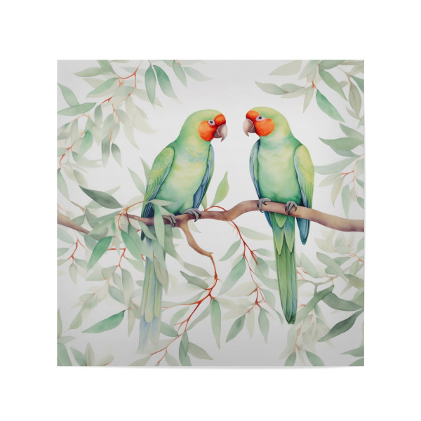 Poster 20x20 cm "Liebesvögel-pastell" artboxONE - Natur,Tiere,Liebe