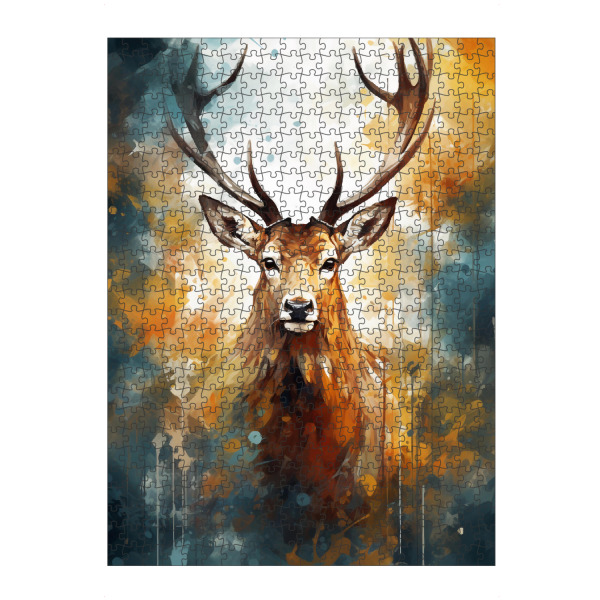 Puzzle Ravensburger "Deer Abstract (matart)" artboxONE - Tiere - Hirsch,Hirsch,Tier,Tiere,Geweih,Wild,Natur,Abstrakt,Kunst - Bild hirsch