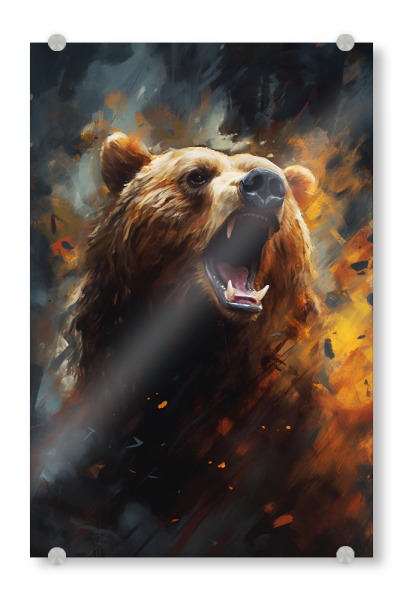 Acrylglasbild "Bear Abstract (matart)" artboxONE - Tiere - Bär,Bären,Grizzly,Tier,Tiere,Natur,Wild,Abstrakt,Kunst