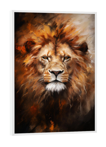 Poster mit weißem Rahmen "Lion Abstract (matart)" artboxONE - Tiere - Löwe,Löwen,Tier,Tiere,Natur,Wild,Tierwelt,Abstrakt,Kunst