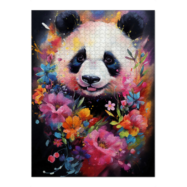 Puzzle Ravensburger "Panda Flowers 2 (matart)" artboxONE - Floral,Tiere - Panda,Bär,Tier,Tiere,Natur,Wild,Blumen - Bild panda