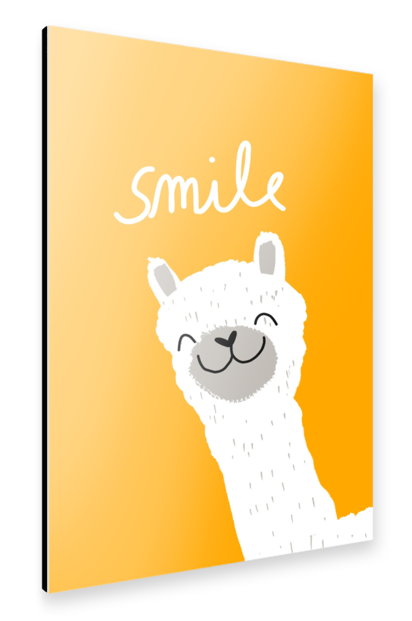 Alu-Dibond "Smile Alpaka" 30x20 cm artboxONE