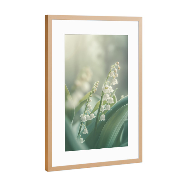 Poster mit Rahmen Kupfer "Romantische Maiglöckchen" artboxONE - Natur,Floral