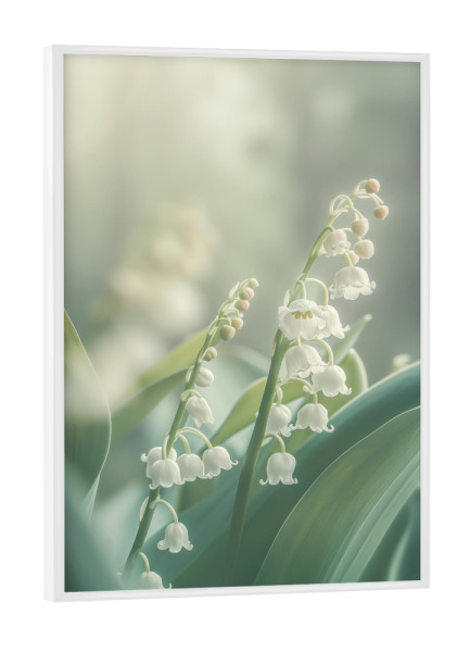 Poster mit weißem Rahmen "Romantische Maiglöckchen" artboxONE - Natur,Floral