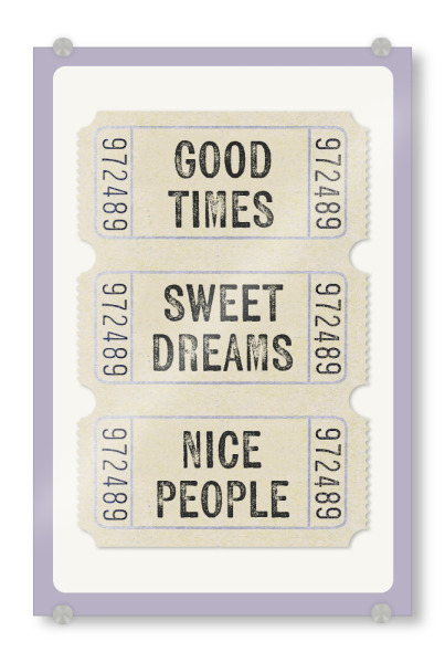 Acrylglasbild "Malou Studio-Kino Good Times Lila" artboxONE - Typografie,Film