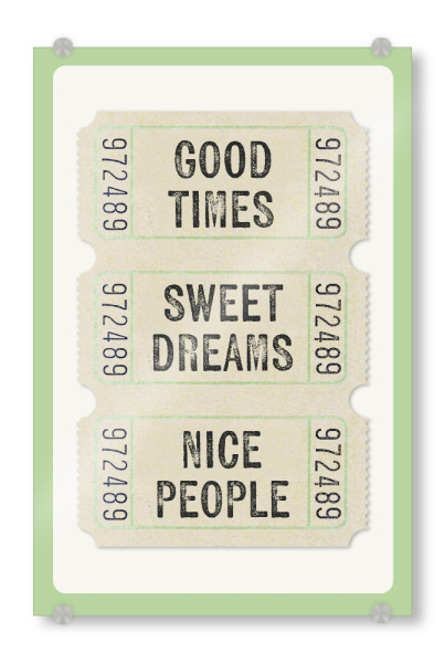 Acrylglasbild "Malou Studio-Kino Good Times grün" artboxONE - Typografie,Film