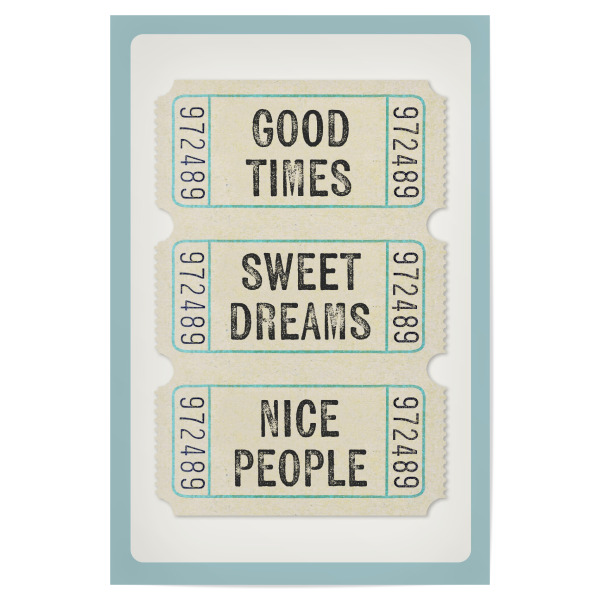 Poster "Malou Studio-Kino Good Times blau" artboxONE - Typografie,Film