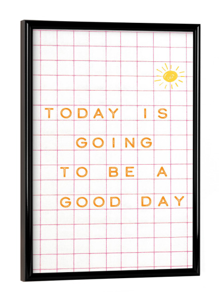 Poster mit schwarzem Rahmen "Malou Studio - Good day - pink" artboxONE - Typografie,Geometrie