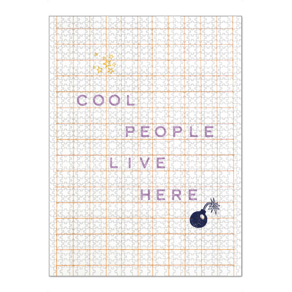 Puzzle Ravensburger "Malou Studio - Cool People orange" artboxONE - Typografie,Menschen,Geometrie