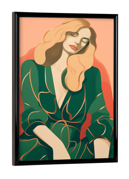 Poster mit schwarzem Rahmen "Feminine ruhe Pause" artboxONE - Menschen,Fashion