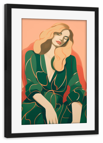 Poster mit Rahmen schwarz "Feminine ruhe Pause" artboxONE - Menschen,Fashion