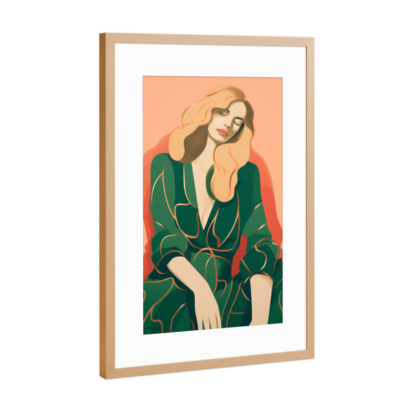 Poster mit Rahmen Kupfer "Feminine ruhe Pause" artboxONE - Menschen,Fashion