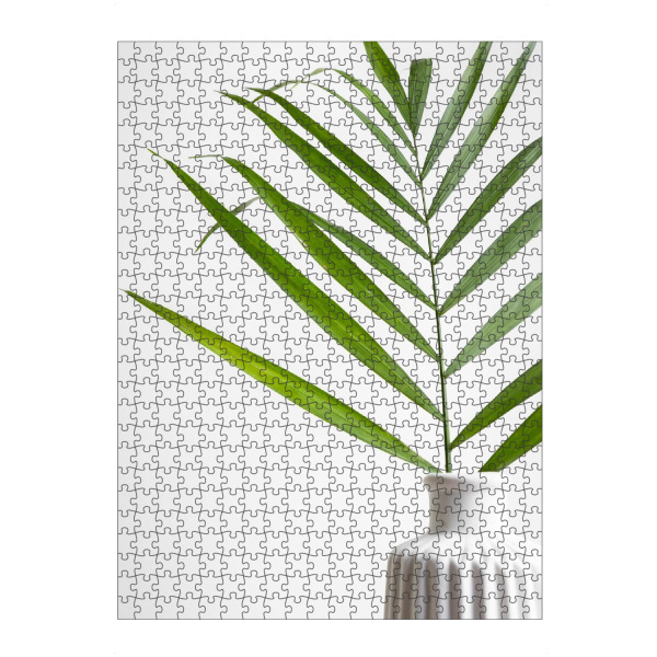 Puzzle Ravensburger "Farn - halb" artboxONE - Floral - Pflanzen,Floral,Farn,Grün,Eukalyptus,Weiß,Botanik,Minimalistisch,Fotografie - Bild pflanzen