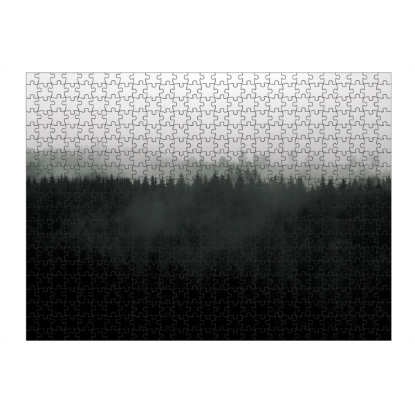Puzzle Ravensburger "Berglandschaft Nebel Wald" artboxONE - Natur,Reise,Abstrakt,Schwarzweiß