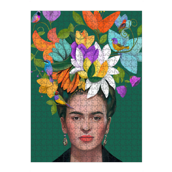 Puzzle Ravensburger "Porträt mit Blumen und Vögeln" artboxONE - Floral,Menschen